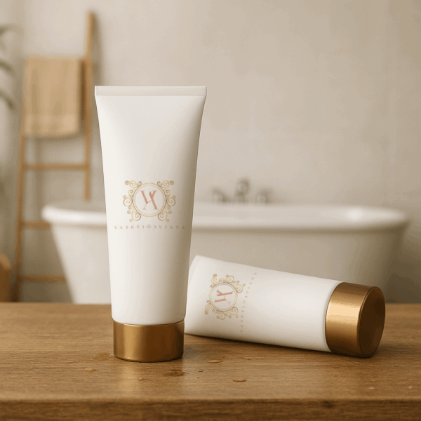 baby wash in white and gold bottle